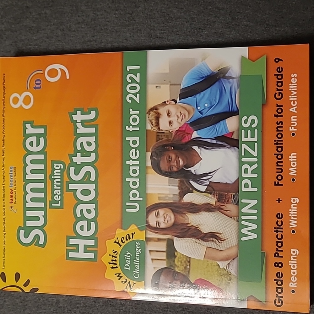 Summer learning book grade 8 to 9